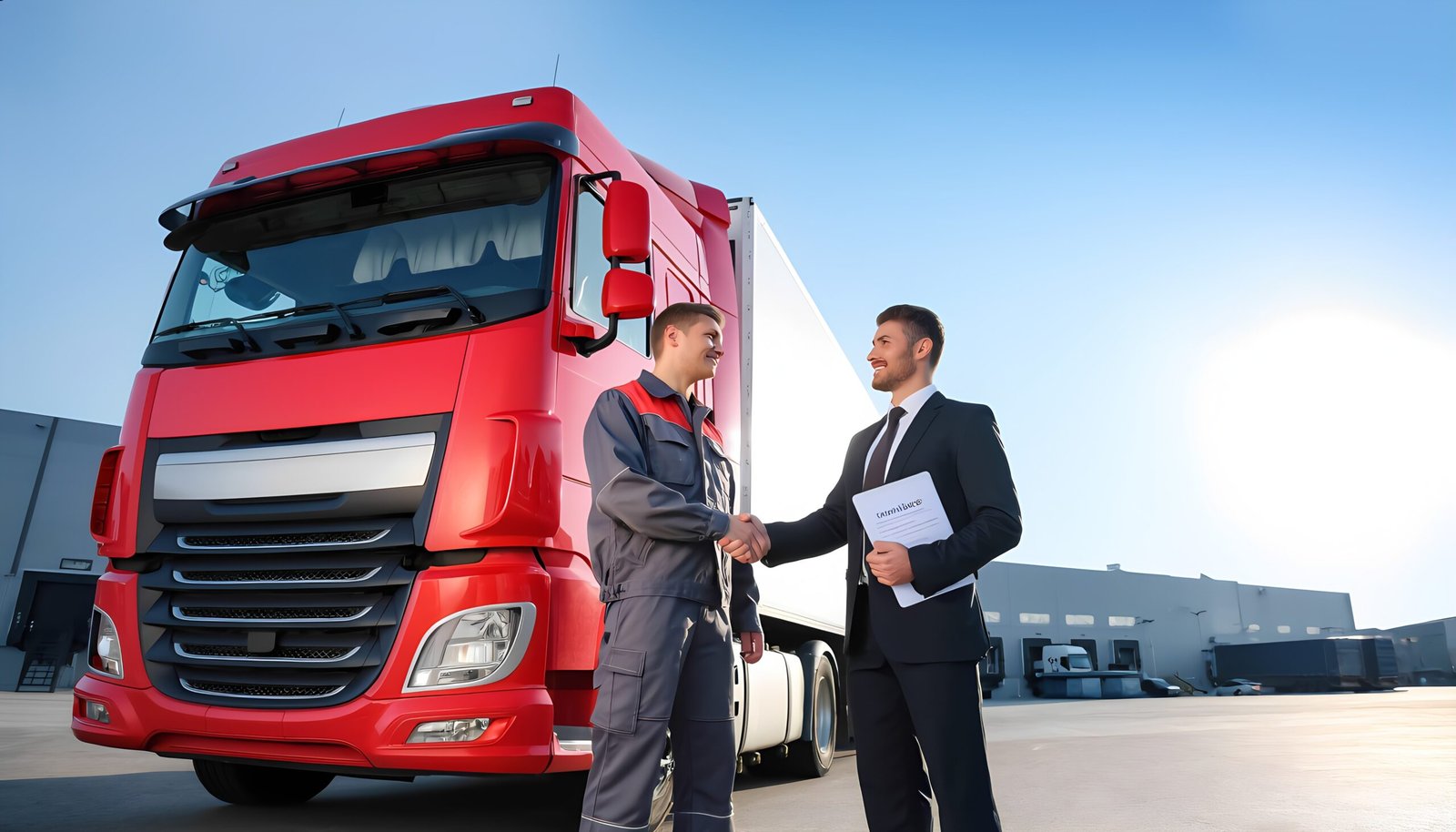 Truck being loaded with insured cargo